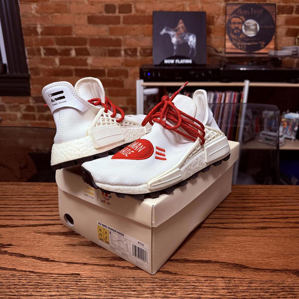 Adidas NMD Hu x Pharrell x Human Made Sneakers White Red